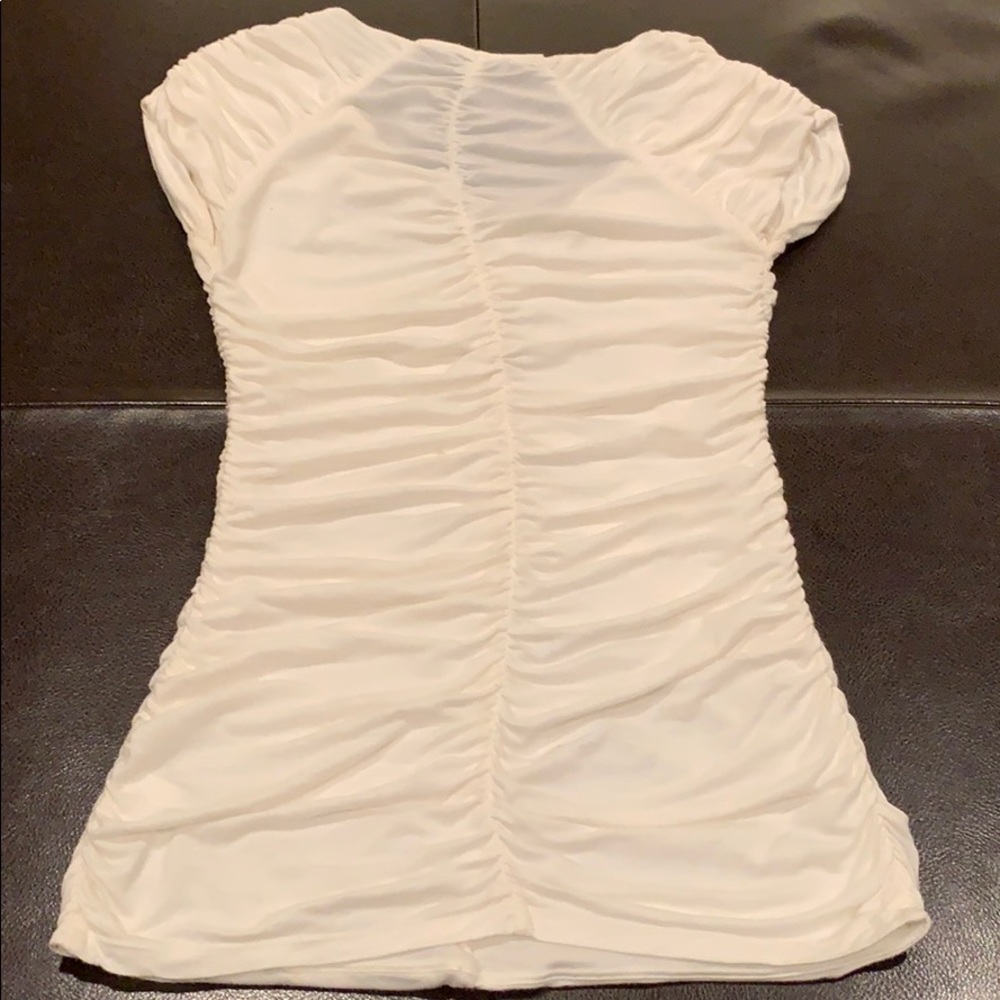 Express Ruched Top in Creamy White Jersey XS - Picture 4 of 6